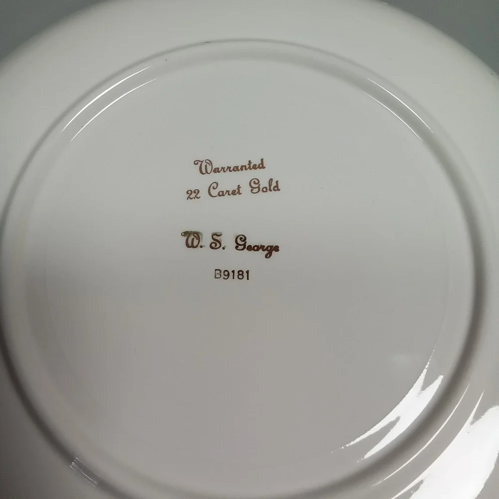 W.S. George Last Supper Collector Plate 22k Gold Trim Scalloped B9181 Vintage‎
